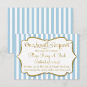 青金ゴールド赤ちゃんシャワー本カード持って来る男の子 エンクロージャーカード (正面/裏面)