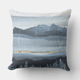 青金ゴールド風景布質枕 アウトドアクッション