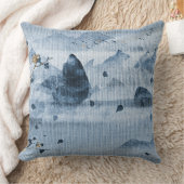 青金ゴールド風景布質枕 クッション (ブランケット)