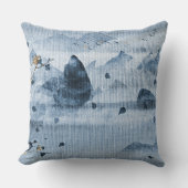 青金ゴールド風景布質枕 クッション (正面)