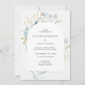 青金ゴールド（模倣）水彩集結婚集 招待状 (正面)