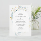 青金ゴールド（模倣）水彩集結婚集 招待状 (スタンド正面)