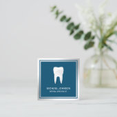 青金属鋼歯歯科診療所歯科医師 スクエア名刺 (スタンド正面)