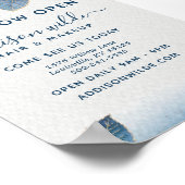 青金水彩植物の葉 ビジネス ポスター (角)