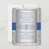 青銀のタイポグラフィー結婚式招待状挿入ページ 招待状 (裏面)