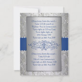 青銀のタイポグラフィー結婚式招待状挿入ページ 招待状 (裏面)