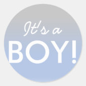 青銀の赤ちゃんグラデーションのシャワーシール ラウンドシール (正面)