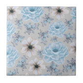 青銀水彩花 タイル (正面)