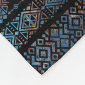 青銅および錆のヴィンテージアステカなペルーの種族のPat フリースブランケット (角)