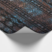 青銅および錆のヴィンテージアステカなペルーの種族のPat ラッピングペーパー (角)