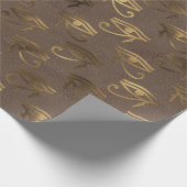 青銅と金ゴールドの目のホルス模様 ラッピングペーパー (角)