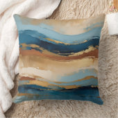 青銅と金ゴールド波 クッション (ブランケット)