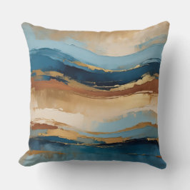 青銅と金ゴールド波 クッション