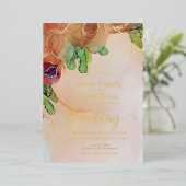 青銅エレガントフローラ結婚金ゴールド 箔招待状 (立ち正面)