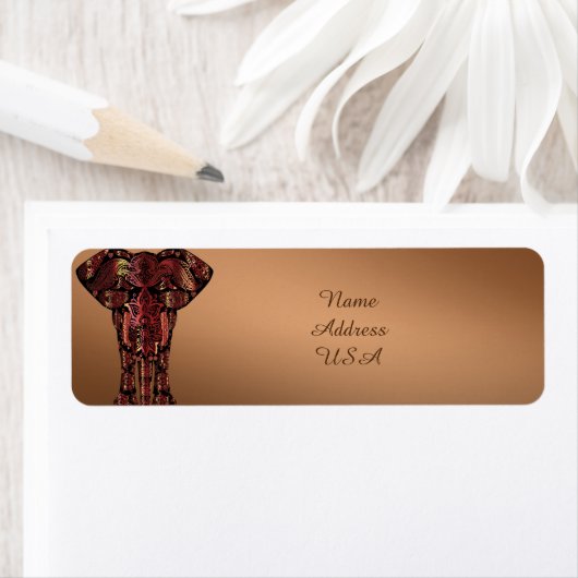 青銅エレガント象 ラベル (インサイチュ)