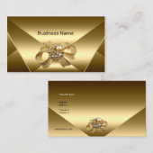 青銅エレガント金ゴールド弓玉名刺 名刺 (正面/裏面)