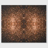 青銅オレンジ色の銅のフェイクグリッターが輝く ラッピングペーパー (フラット)