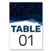 青銅グラデーション星付きネイビー結婚スカイ テーブルナンバー (正面)