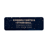 青銅グラデーション星付きネイビー結婚スカイ ラベル (正面)