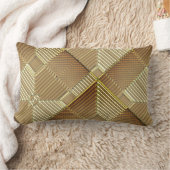 青銅コンテンポラリー金ゴールド幾何学腰枕 ランバークッション (ブランケット)
