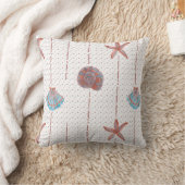 青銅ピンクと青の水彩貝 クッション (ブランケット)