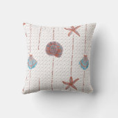 青銅ピンクと青の水彩貝 クッション (裏面)