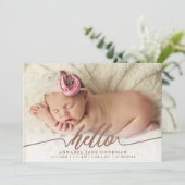 青銅フェイクベビー誕生発表写真カード 案内状 (スタンド正面)