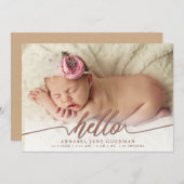 青銅フェイクベビー誕生発表写真カード 案内状 (正面/裏面)