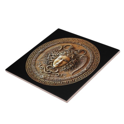 青銅メドフランスのサウォールタイルとギリシャ鍵 タイル (側面)