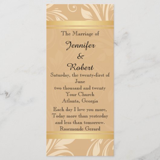 青銅モダンフローラ結婚式 プログラム (正面)