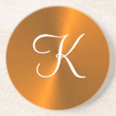 青銅光沢フェイク金属モノグラム コースター (正面)