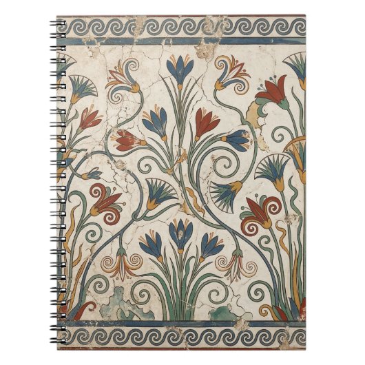青銅器時代の花々:ミノア文明のフレスコ画の植物 ノートブック (正面)