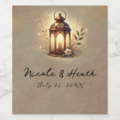 青銅白熱［赤熱］光を放つ灯素朴結婚のワイン ワインラベル (シングルラベル)