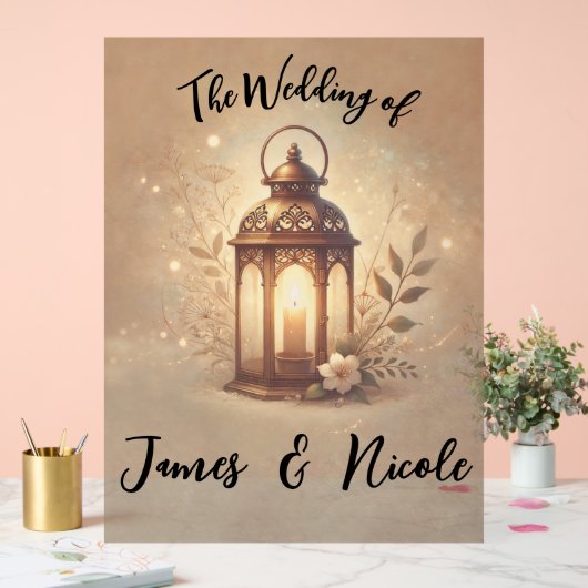 青銅白熱［赤熱］光を放つ灯素朴結婚灯の標識 アクリルサイン (ウェディング)