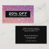 青銅紫モダングリッタークーポグラデーションンカード 割引カード (正面/裏面)