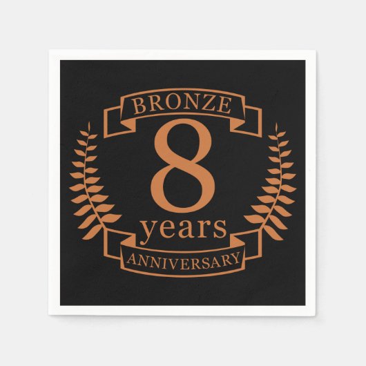 青銅結婚八周年8年 スタンダードカクテルナプキン (正面)