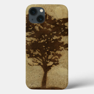 青銅背景上の木のシルエット iPhone 13ケース