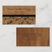 青銅色にされたスエードの名刺 名刺 (正面/裏面)