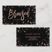 青銅色にされた原稿のばら色の金ゴールドの紙吹雪の(ばちゃばちゃ)跳ねる 名刺 (正面/裏面)