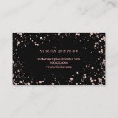 青銅色にされた原稿のばら色の金ゴールドの紙吹雪の(ばちゃばちゃ)跳ねる 名刺 (裏面)