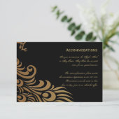 青銅色のアールデコの孔雀および花柄の調節 エンクロージャーカード (スタンド正面)