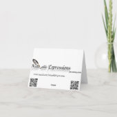 青銅色のアールデコの孔雀および花柄は感謝していしています サンキューカード (裏面)