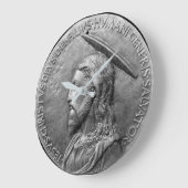 青銅色のイエス・キリスト彫刻のポートレートのラテンの文字 ラージ壁時計 (傾斜)