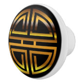 青銅色のクラシックで中国のな長寿の円形のモチーフ セラミックノブ (右)