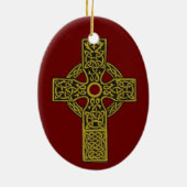 青銅色のケルト十字 セラミックオーナメント (裏面)