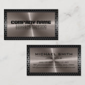 青銅色のステンレス製のエレガントでモダンなボーダー 名刺 (正面/裏面)