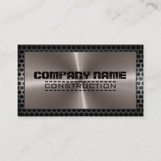 青銅色のステンレス製のエレガントでモダンなボーダー 名刺 (正面)