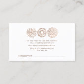 青銅色のレースのスプレーの日焼けの美容師カード 予約カード (裏面)