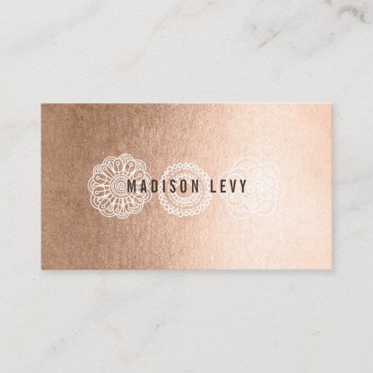 青銅色のレースのスプレーの日焼けの美容師カード 予約カード (正面)