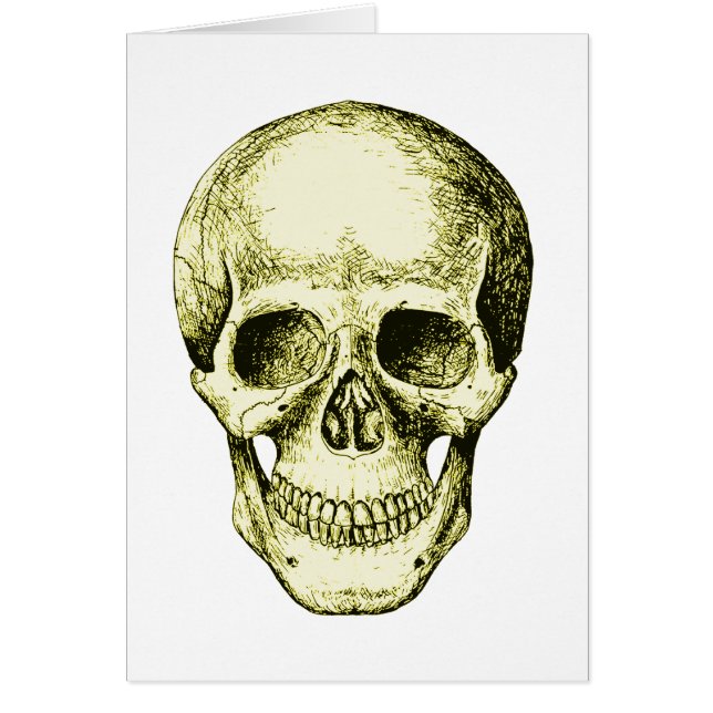 青銅色の人間のスカルの顔 (正面)